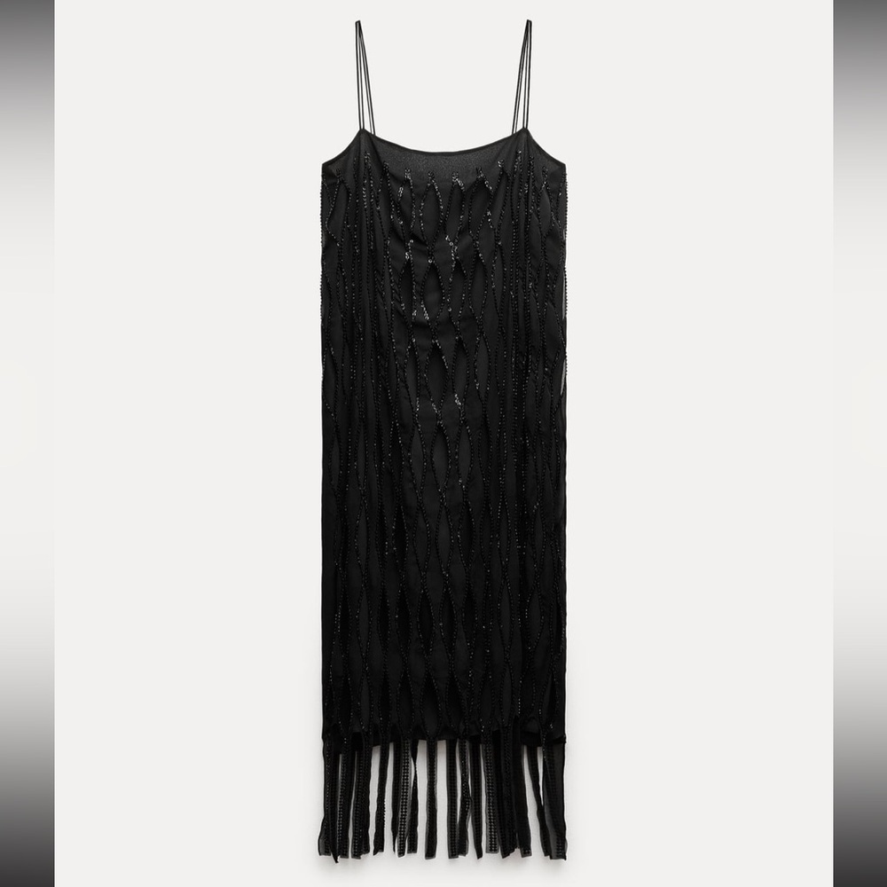 Zara fringed rhinestones cut out Zara Woman collection dress - Picture 6 of 14